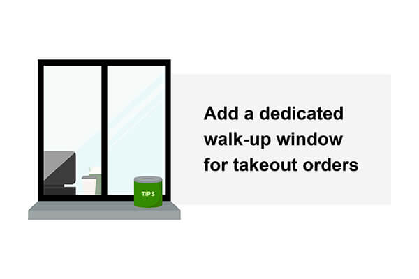 Add a walk up window for takeout orders.